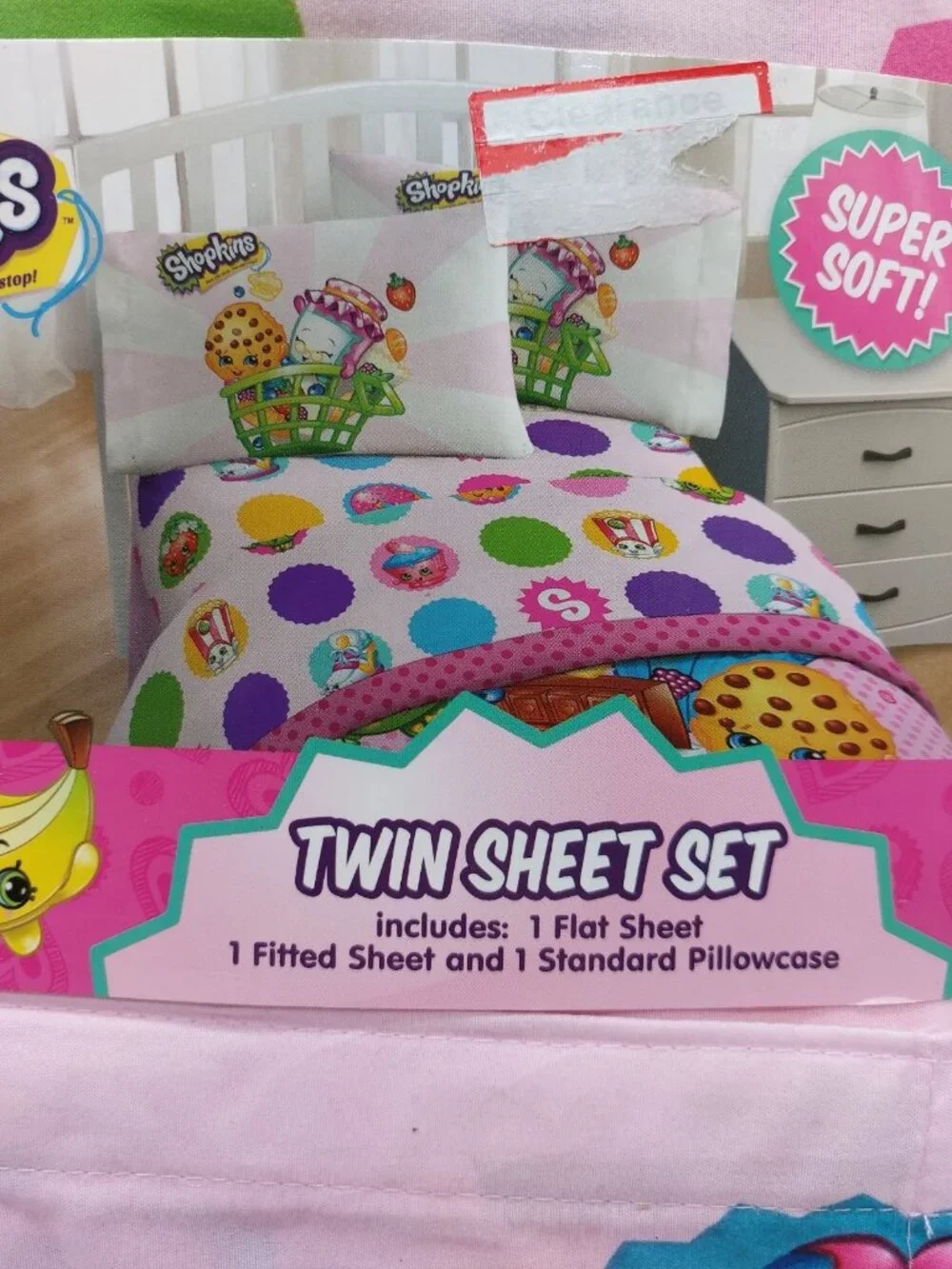 Shopkins Curtains & 3 Piece  Twin Sheet Set NWT